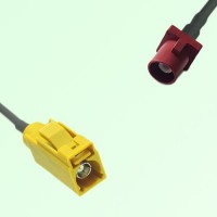 FAKRA SMB K 1027 curry Female Jack to L 3002 carmin red Male Cable