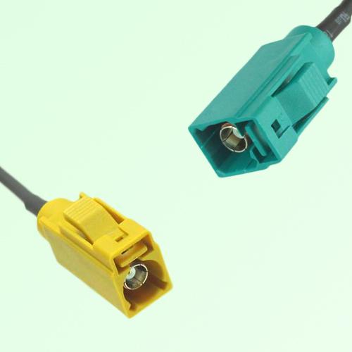 FAKRA SMB K 1027 Curry Female Jack to Z 5021 Water Blue Female Cable