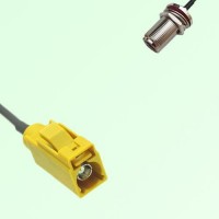 FAKRA SMB K 1027 curry Female Jack to N Bulkhead Female Jack Cable FAKRA SMB K 1027 curry Female Jack to N Bulkhead Female Jack Cable