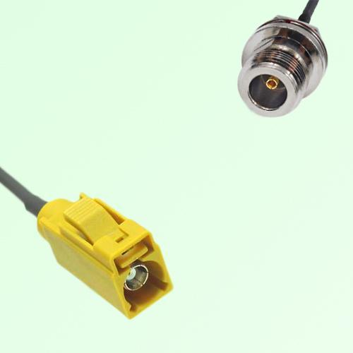 FAKRA SMB K 1027 curry Female to N Front Mount Bulkhead Female Cable
