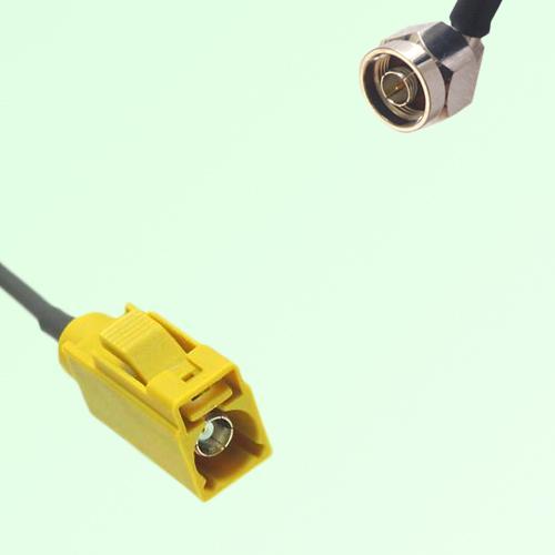 FAKRA SMB K 1027 curry Female Jack to N Male Plug Right Angle Cable