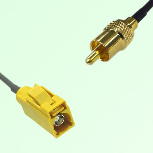 FAKRA SMB K 1027 curry Female Jack to RCA Male Plug Cable