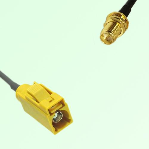 FAKRA SMB K 1027 curry Female Jack to RP SMA Bulkhead Female Cable