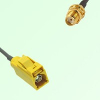 FAKRA SMB K 1027 Curry Female Jack to SMA Bulkhead Female Jack Cable FAKRA SMB K 1027 Curry Female Jack to SMA Bulkhead Female Jack Cable