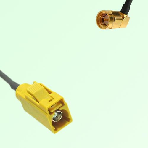 FAKRA SMB K 1027 Curry Female Jack to SMA Male Plug Right Angle Cable