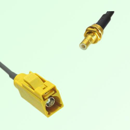 FAKRA SMB K 1027 Curry Female Jack to SMB Bulkhead Male Plug Cable