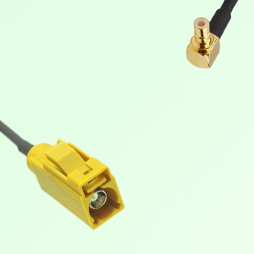 FAKRA SMB K 1027 Curry Female Jack to SMB Male Plug Right Angle Cable
