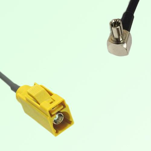 FAKRA SMB K 1027 curry Female Jack to TS9 Male Plug Right Angle Cable