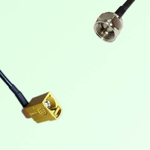 FAKRA SMB K 1027 curry Female Jack Right Angle to F Male Plug Cable
