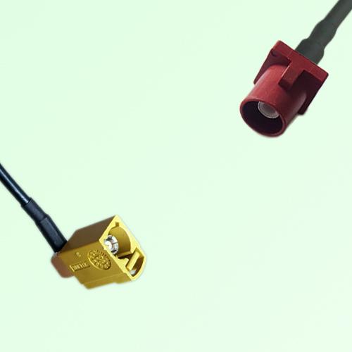FAKRA SMB K 1027 curry Female Jack RA to L 3002 carmin red Male Cable