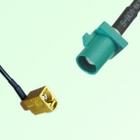 FAKRA SMB K 1027 Curry Female Jack RA to Z 5021 Water Blue Male Cable