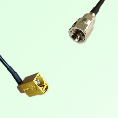 FAKRA SMB K 1027 Curry Female Jack Right Angle to FME Male Plug Cable