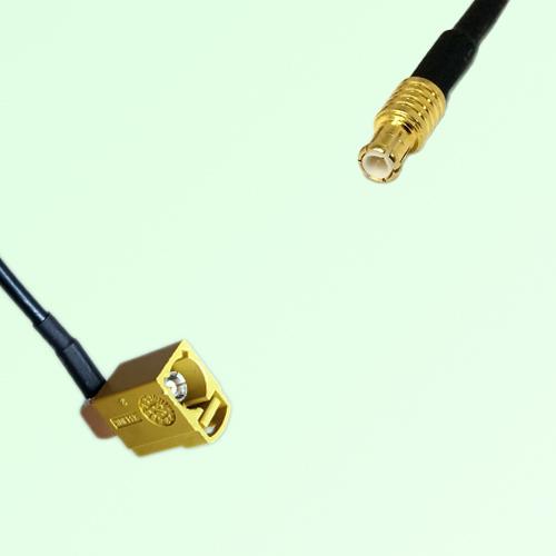 FAKRA SMB K 1027 curry Female Jack Right Angle to MCX Male Plug Cable