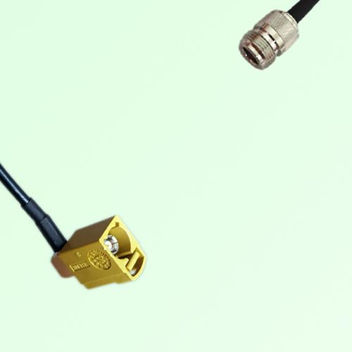 FAKRA SMB K 1027 curry Female Jack Right Angle to N Female Jack Cable