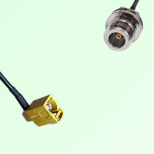 FAKRA SMB K 1027 curry Female RA to N Front Mount Bulkhead Female Cable
