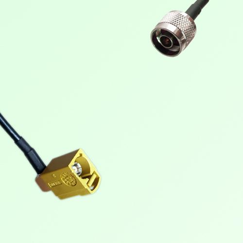 FAKRA SMB K 1027 curry Female Jack Right Angle to N Male Plug Cable