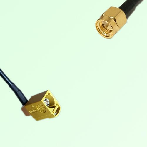 FAKRA SMB K 1027 Curry Female Jack Right Angle to SMA Male Plug Cable