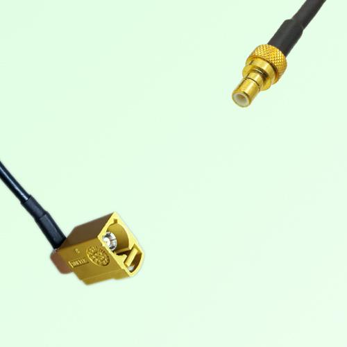 FAKRA SMB K 1027 Curry Female Jack Right Angle to SMB Male Plug Cable