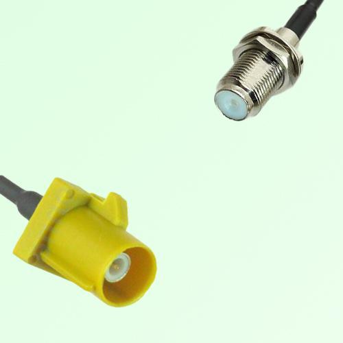 FAKRA SMB K 1027 curry Male Plug to F Bulkhead Female Jack Cable FAKRA SMB K 1027 curry Male Plug to F Bulkhead Female Jack Cable
