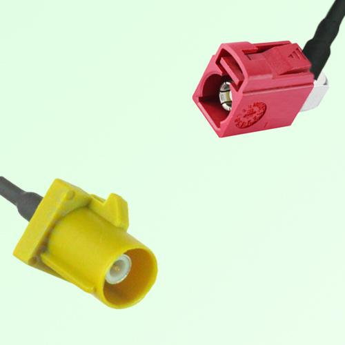 FAKRA SMB K 1027 curry Male to L 3002 carmin red Female RA Cable