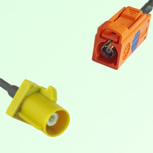FAKRA SMB K 1027 curry Male Plug to M 2003 pastel orange Female Cable