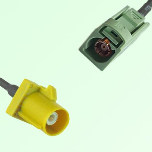FAKRA SMB K 1027 curry Male Plug to N 6019 pastel green Female Cable
