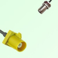 FAKRA SMB K 1027 curry Male Plug to N Bulkhead Female Jack Cable FAKRA SMB K 1027 curry Male Plug to N Bulkhead Female Jack Cable
