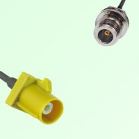 FAKRA SMB K 1027 curry Male to N Front Mount Bulkhead Female Cable FAKRA SMB K 1027 curry Male to N Front Mount Bulkhead Female Cable