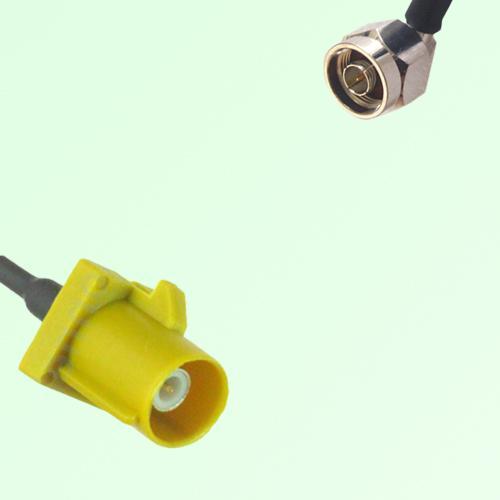 FAKRA SMB K 1027 curry Male Plug to N Male Plug Right Angle Cable