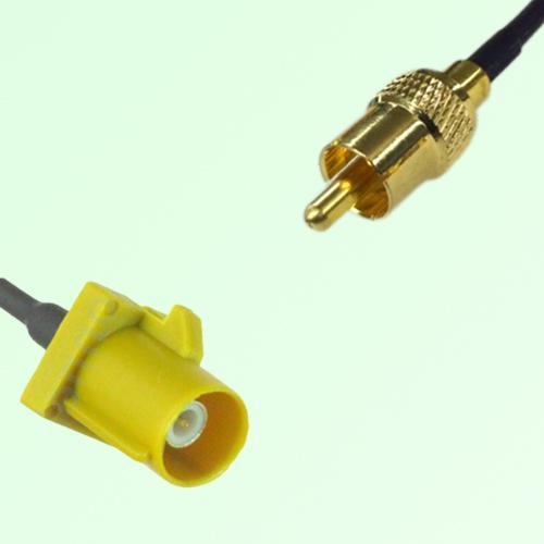 FAKRA SMB K 1027 curry Male Plug to RCA Male Plug Cable
