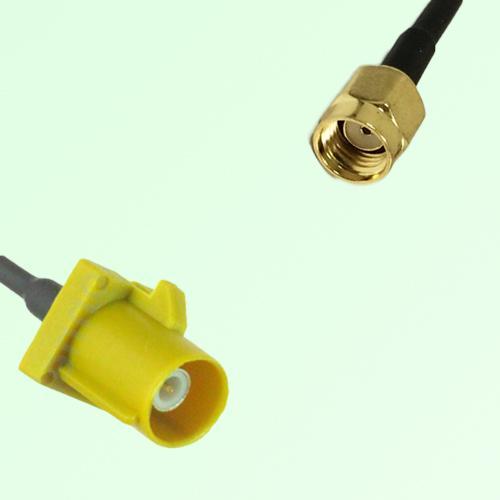 FAKRA SMB K 1027 curry Male Plug to RP SMA Male Plug Cable