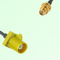 FAKRA SMB K 1027 Curry Male Plug to SMA Bulkhead Female Jack Cable FAKRA SMB K 1027 Curry Male Plug to SMA Bulkhead Female Jack Cable