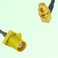 FAKRA SMB K 1027 Curry Male Plug to SMA Bulkhead Female Jack RA Cable FAKRA SMB K 1027 Curry Male Plug to SMA Bulkhead Female Jack RA Cable