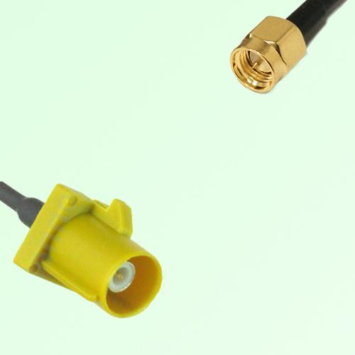 FAKRA SMB K 1027 Curry Male Plug to SMA Male Plug Cable