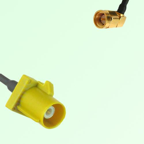 FAKRA SMB K 1027 Curry Male Plug to SMA Male Plug Right Angle Cable