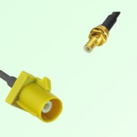 FAKRA SMB K 1027 Curry Male Plug to SMB Bulkhead Male Plug Cable FAKRA SMB K 1027 Curry Male Plug to SMB Bulkhead Male Plug Cable