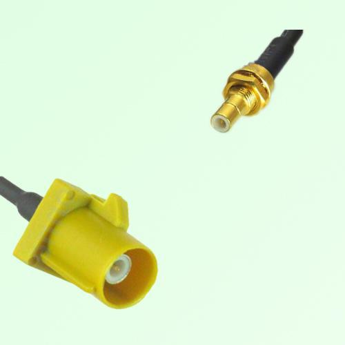 FAKRA SMB K 1027 Curry Male Plug to SMB Bulkhead Male Plug Cable