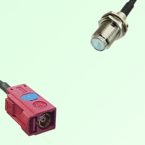 FAKRA SMB L 3002 carmin red Female Jack to F Bulkhead Female Cable FAKRA SMB L 3002 carmin red Female Jack to F Bulkhead Female Cable