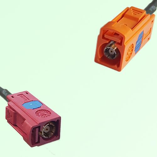 FAKRA SMB L 3002 carmin red Female to M 2003 pastel orange Female Cable