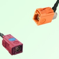 FAKRA SMB L 3002 carmin red Female to M 2003 pastel orange Female RA Cable