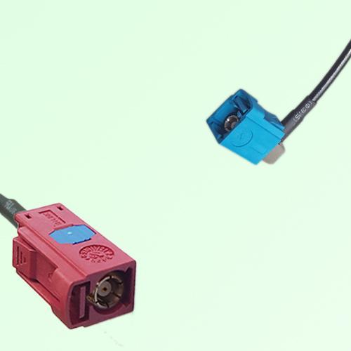 FAKRA SMB L 3002 carmin red Female to Z 5021 Water Blue Female RA Cable