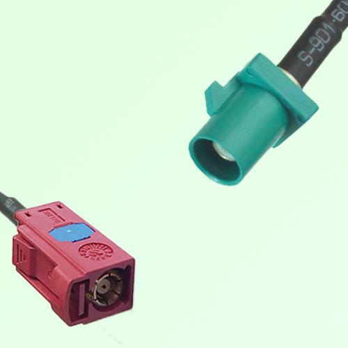 FAKRA SMB L 3002 carmin red Female to Z 5021 Water Blue Male Cable