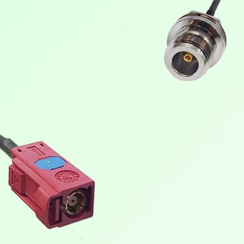 FAKRA SMB L 3002 carmin red Female to N Front Mount Bulkhead Female Cable FAKRA SMB L 3002 carmin red Female to N Front Mount Bulkhead Female Cable