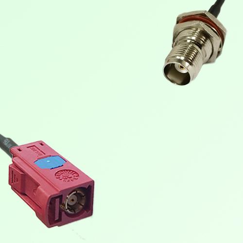 FAKRA SMB L 3002 carmin red Female Jack to TNC Bulkhead Female Cable FAKRA SMB L 3002 carmin red Female Jack to TNC Bulkhead Female Cable