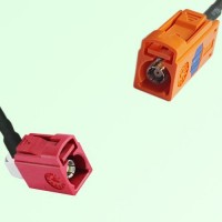 FAKRA SMB L 3002 carmin red Female RA to M 2003 pastel orange Female Cable