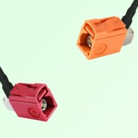 FAKRA SMB L 3002 carmin red Female RA to M 2003 pastel orange Female RA Cable