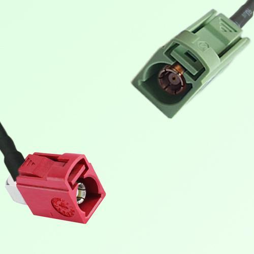 FAKRA SMB L 3002 carmin red Female RA to N 6019 pastel green Female Cable