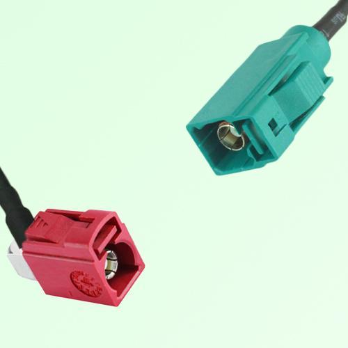 FAKRA SMB L 3002 carmin red Female RA to Z 5021 Water Blue Female Cable