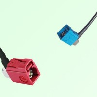 FAKRA SMB L 3002 carmin red Female RA to Z 5021 Water Blue Female RA Cable