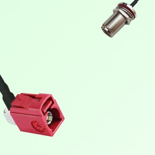 FAKRA SMB L 3002 carmin red Female Jack RA to N Bulkhead Female Cable FAKRA SMB L 3002 carmin red Female Jack RA to N Bulkhead Female Cable